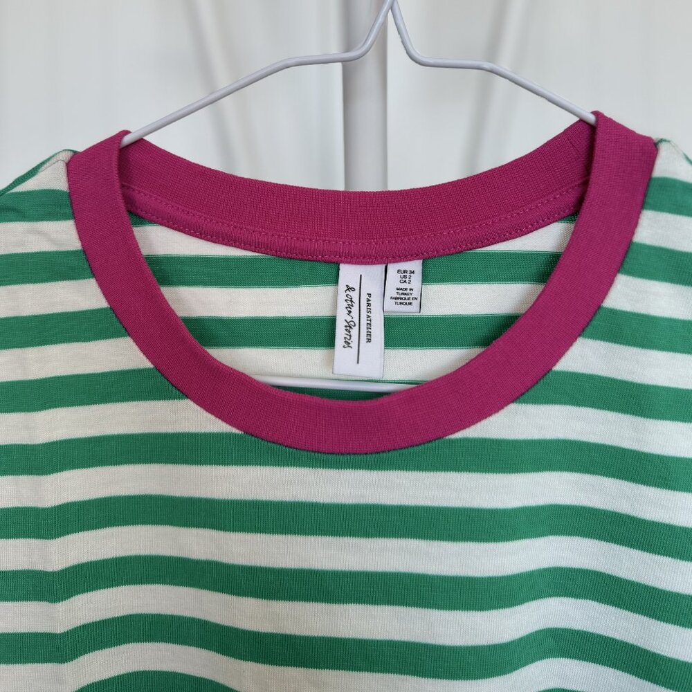 & Other Stories -  Striped T-Shirt / Size